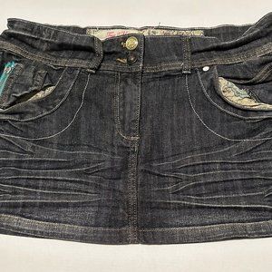 True2U Vintage Style Denim Mini Skirt